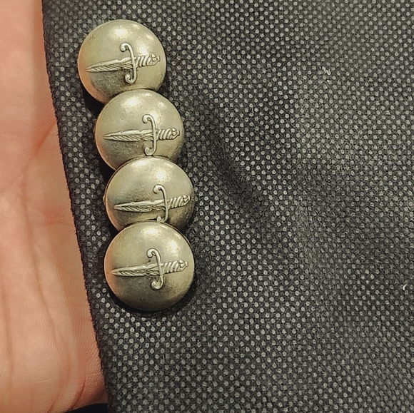 John Varvatos Solano Mens Blazer 46L US‎ Black Sport Jacket Dagger Buttons - Picture 6 of 10